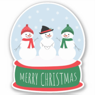 God jul Snö Globe Snögubbar Klistermärken