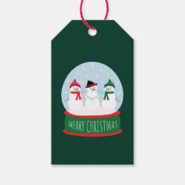 God jul Snö Globe Snögubbar Presentetikett