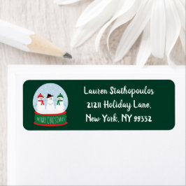 God jul Snö Globe Snögubbar Returadress Etikett