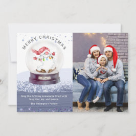 God jul Snö Globe Watercolor Gnome Photo