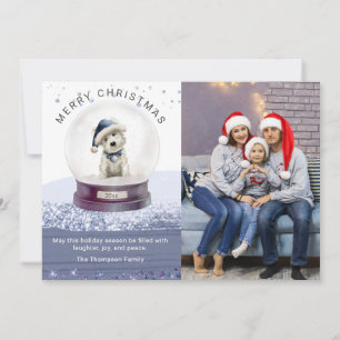 God jul Snö Globe Watercolor Hund Photo