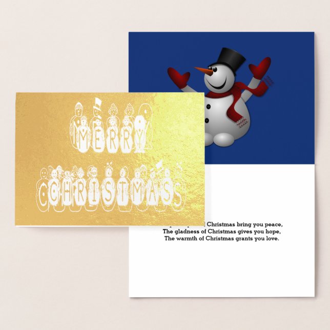 God jul Snö People Font and Verse, ZAtoZ Folierat Kort (Display)