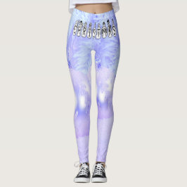 God jul Snö People Font, Blue Tint Snö Leggings