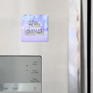 God jul Snö People Font, Blue Tint Snö Magnet