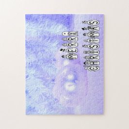 God jul Snö People Font, Blue Tint Snö Pussel