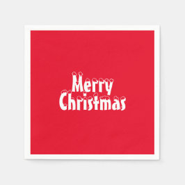 "God jul" snö-röd, vit party-papper Pappersservett