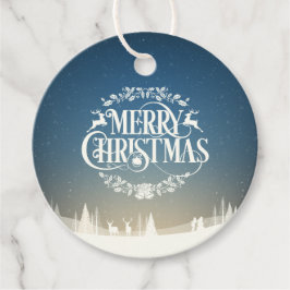 God Jul Snö Scen Gåvor Etiketter