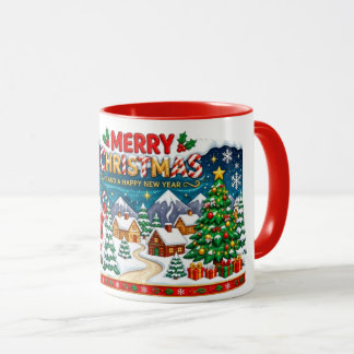 God Jul Snöby och Julgran Mugg