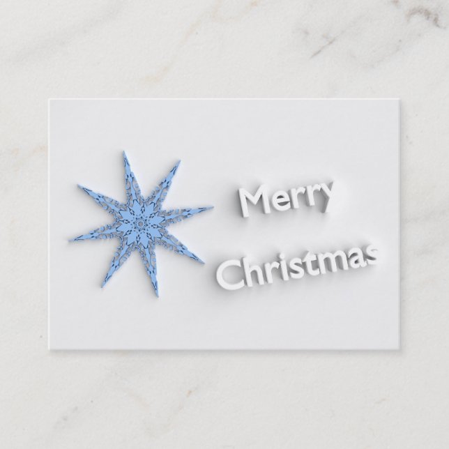 God jul - Snöflake - Affärskort Visitkort (Framsida)