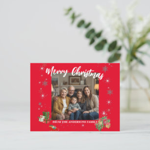 God Jul Snöflinga Foto Personlig Familj N Helg Vykort