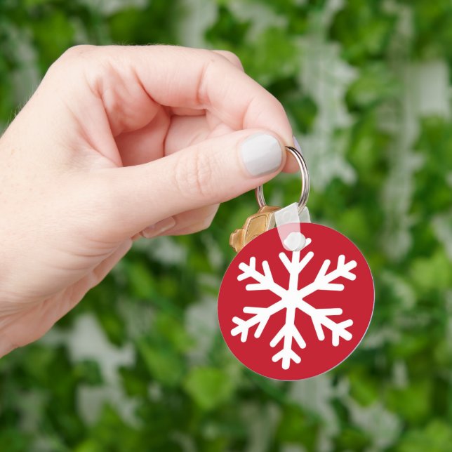 God Jul Snöflinga Högtid Vinter Nyckelring (Hand)