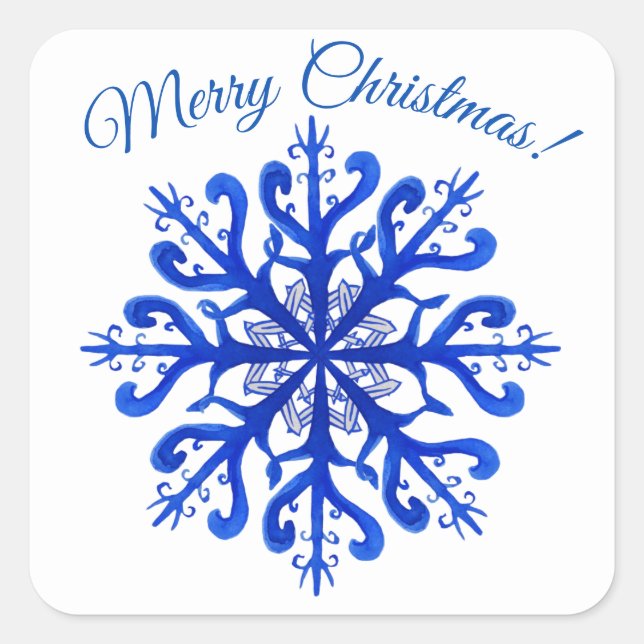 God Jul Snöflinga Klistermärke (Framsida)
