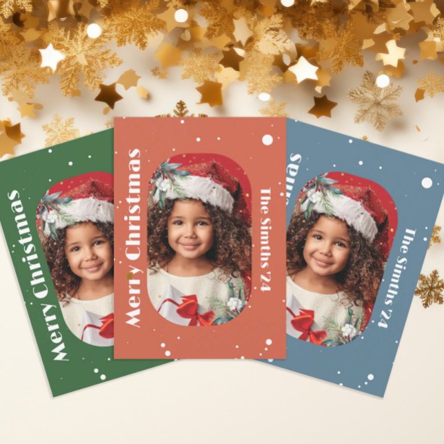 God Jul Snöflinga och Misteltoe Foto Julkort (Skapare uppladdad)