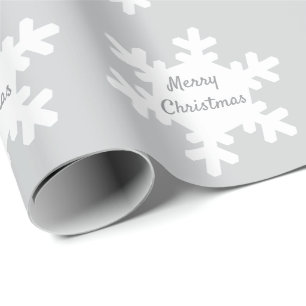 God Jul Snöflingamönster Grå Vitt 2025 Presentpapper