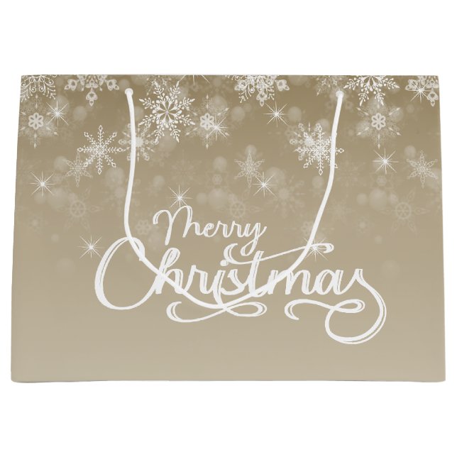 God jul Snöflingor Beige Helgdag (Framsidan)