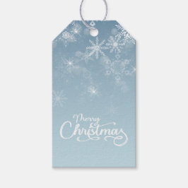 God jul Snöflingor Blue Helgdag Presentetikett