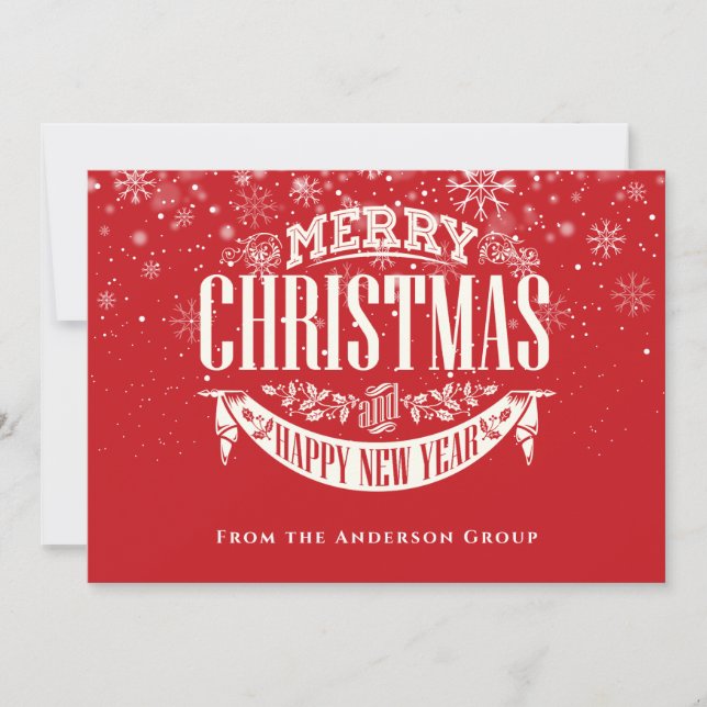 God jul Snöflingor Corporate Julkort (Framsida)