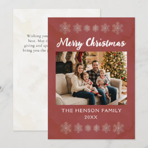 God Jul Snöflingor Familjefoto Julkort