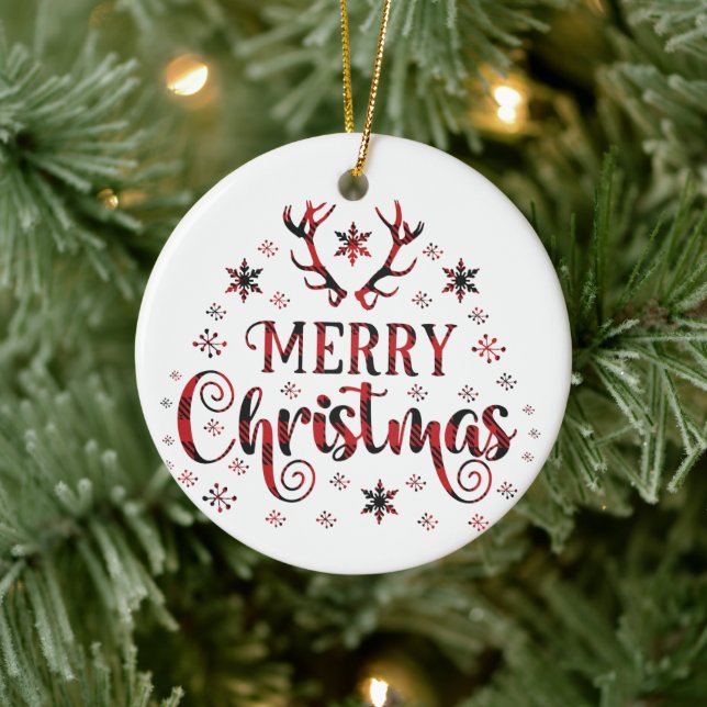 God jul Snöflingor, Gott nytt år Julgransprydnad Keramik (Träd)