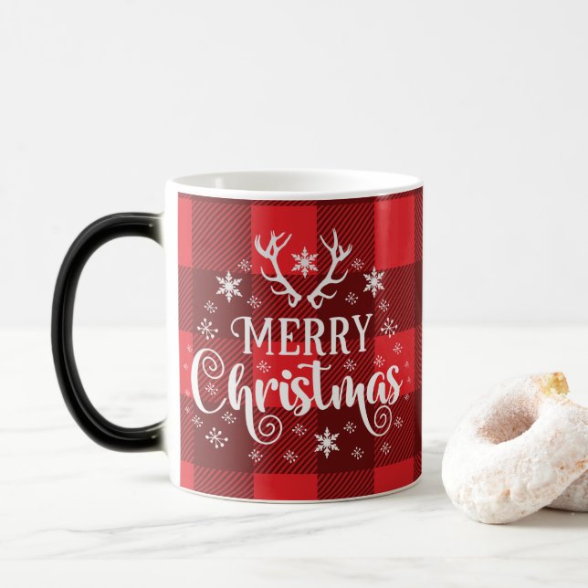 God jul Snöflingor, Gott nytt år Magisk Mugg (Med munk)