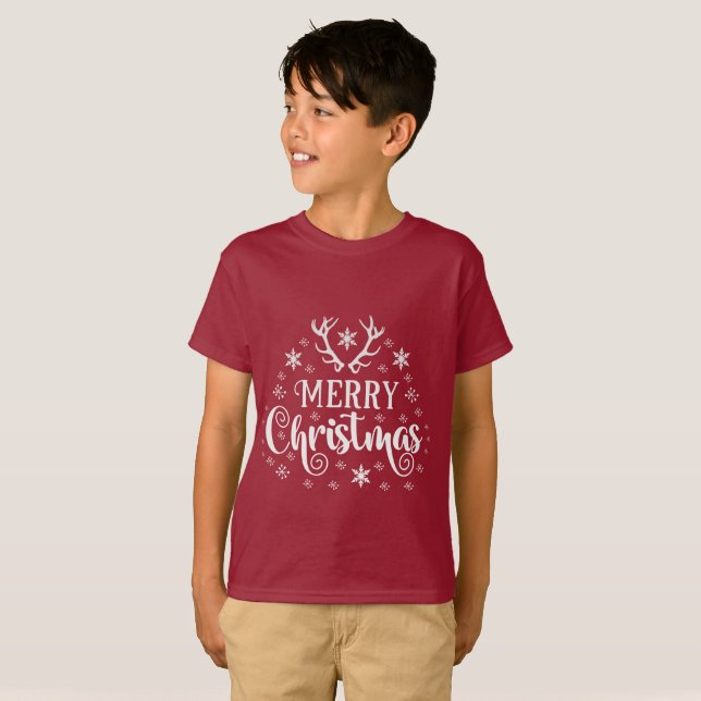 God jul Snöflingor, Gott nytt år T Shirt (Hel framsida)