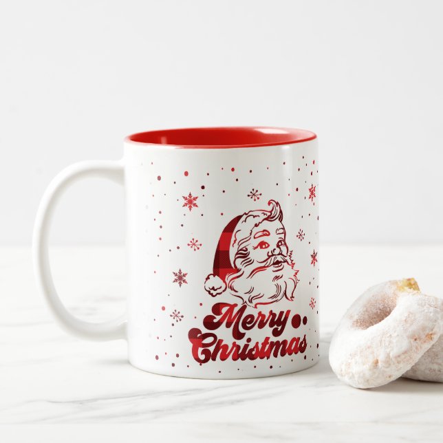 God jul Snöflingor, Gott nytt år Två-Tonad Mugg (Med munk)