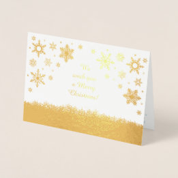 God jul Snöflingor Guld Folierat Kort