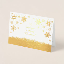 God jul Snöflingor Guld Folierat Kort