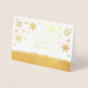 God jul Snöflingor Guld Folierat Kort
