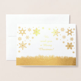 God jul Snöflingor Guld Folierat Kort
