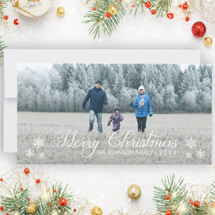God jul Snöflingor Helgdag-fotokort Julkort