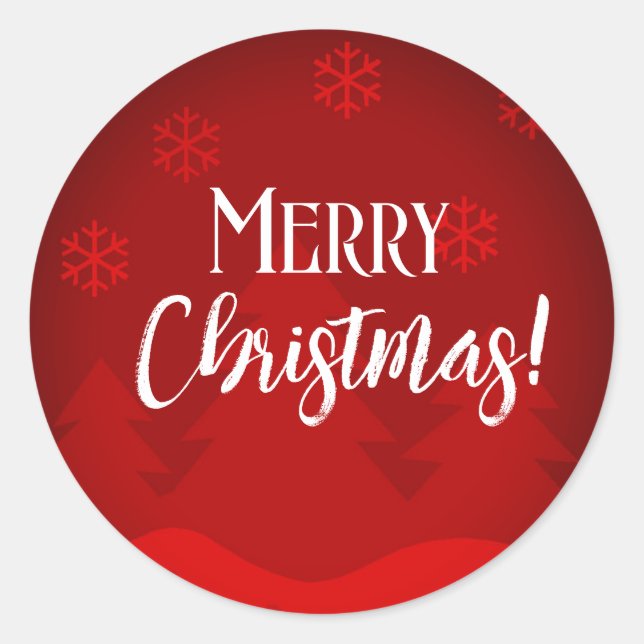 God jul snöflingor röd etikett (Framsida)