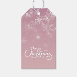 God jul Snöflingor Rosa Helgdag Presentetikett