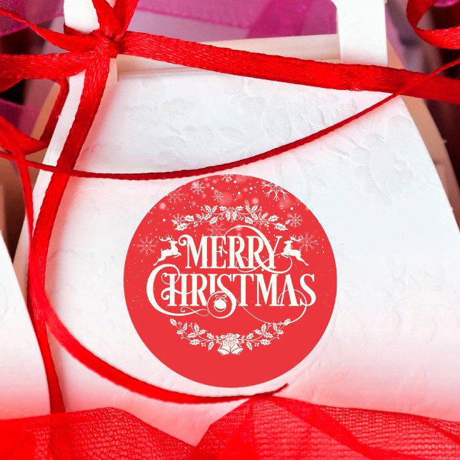 God jul Snöflingor Runt Klistermärke (Skapare uppladdad)