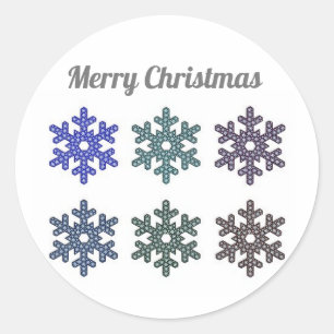 God jul Snöflingor Runt Klistermärke