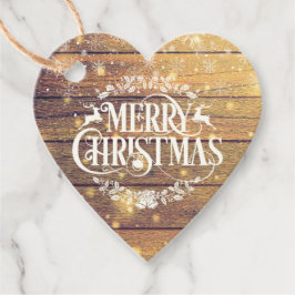 God jul Snöflingor Rustic Wood Gåvor Etiketter