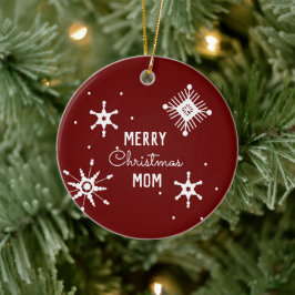 God Jul Snöflingor Skript Mamma   Keramisk Eller Julgransprydnad Keramik