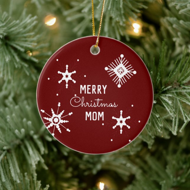 God Jul Snöflingor Skript Mamma   Keramisk Eller Julgransprydnad Keramik (Träd)