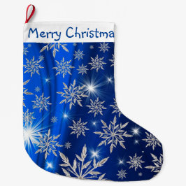 God jul Snöflingor Stor Julstrumpa