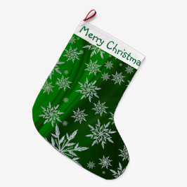 God jul Snöflingor Stor Julstrumpa