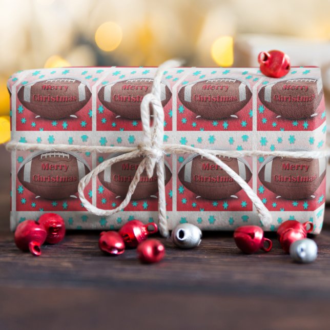 God jul Snöflingor Wrapping Papper för fotboll Presentpapper (Skapare uppladdad)