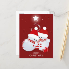 God jul Snögubbar Helg Vykort