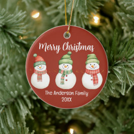 God jul Snögubbar Julgransprydnad Keramik