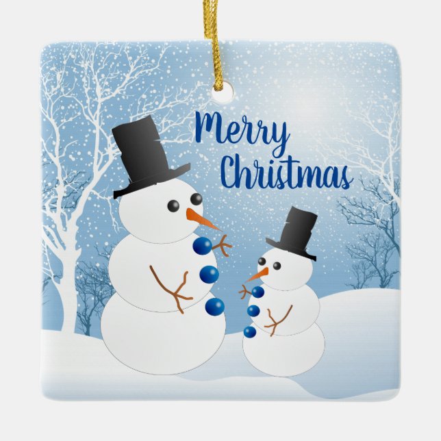 God jul Snögubbar Julgransprydnad Keramik (Framsida)