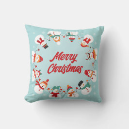 God jul Snögubbar Kudde