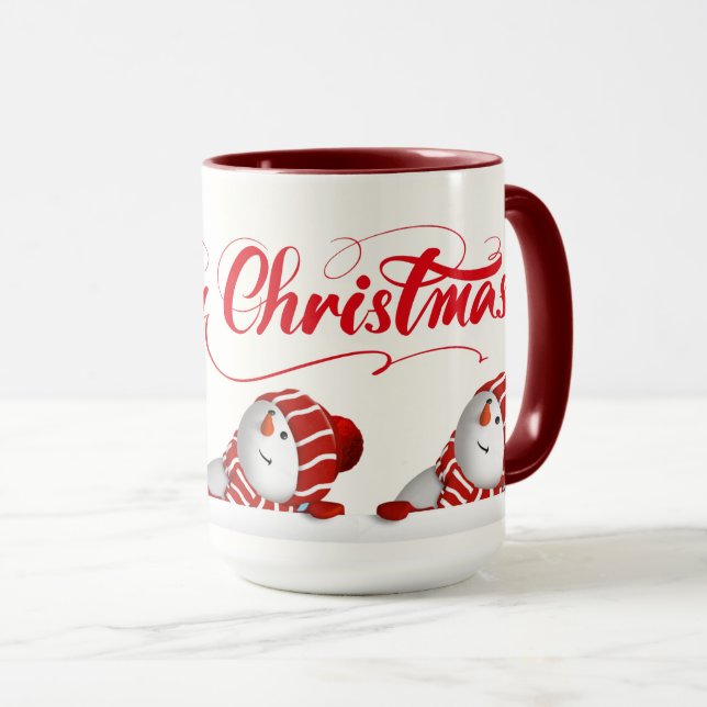 God Jul Snögubbar  Mugg (Framsida höger)