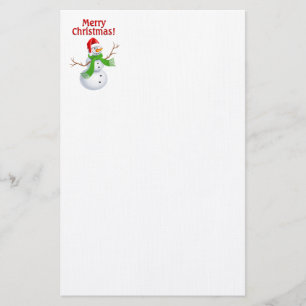 God jul Snögubbe Brevpapper