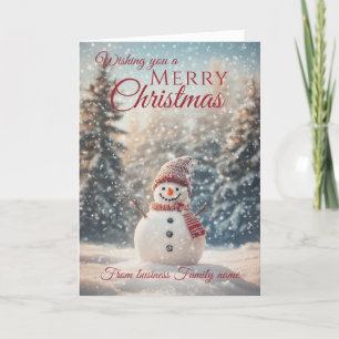 God jul Snögubbe Business Family Namn Helgkort