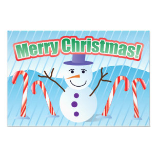 GOD JUL SNÖGUBBE FOTOTRYCK