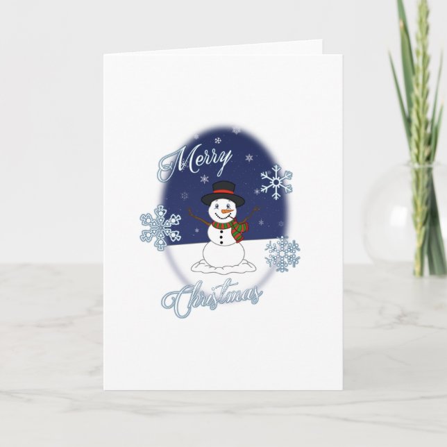 God jul Snögubbe-hälsningskort Helgkort (Framsida)